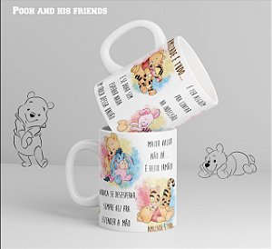 Caneca Porcelana Pooh - Amizade é tudo