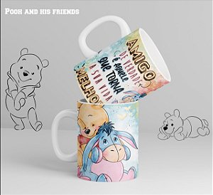 Caneca Porcelana Pooh - Amigo de Verdade