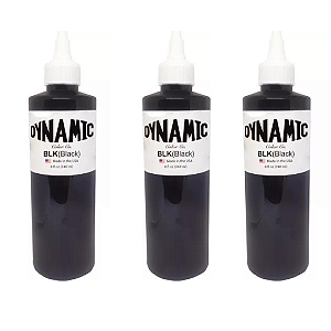 Kit 3 Unidades Dynamic Black 240 ML Tattoo Tatuagem
