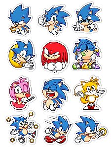 Ímãs Decorativos Sonic Set A - 12 unidades