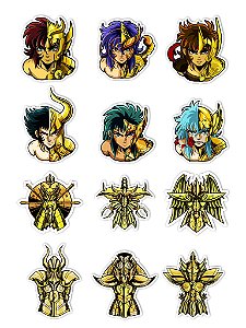 Ímãs Decorativos Cavaleiros do Zodíaco Set N - 12 unidades