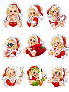 Ímãs Decorativos Natal Marilyn Monroe Set F - 9 unidades