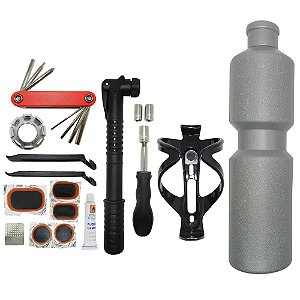 Kit de Ferramentas Bicicleta Cly 19 em 1  Garrafa Cinza