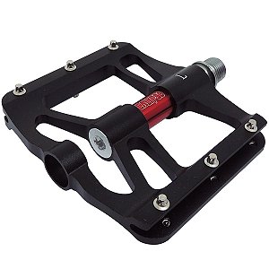 Pedal Plataforma Calypso Hermes Alumínio 9/16 Preto/vermelho