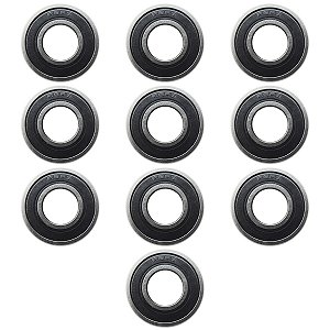 Kit 10 Rolamentos R8-2RS Rígido de Esfera Preto/Prata