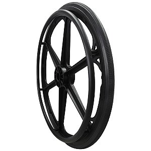 Roda Cadeira de Rodas Aro 24 6 Raios Nylon Preto