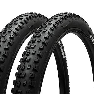 Kit 2 Pneus Bicicleta Hakuba Mike Bear 29x2.25 Dobrável Kevlar Preto