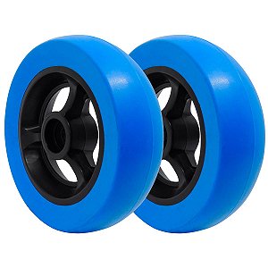 Par de Rodinha Dianteira Aro 5 Soft Roll para Cadeira de Rodas Azul