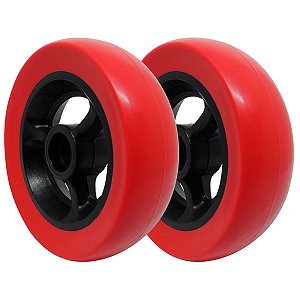 Par de Rodinha Dianteira Aro 5 Soft Roll para Cadeira de Rodas Vermelho