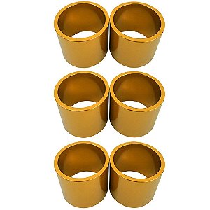 Kit 6 Espaçador Calypso de 30mm para Garfo Ahead em Alumínio Dourado