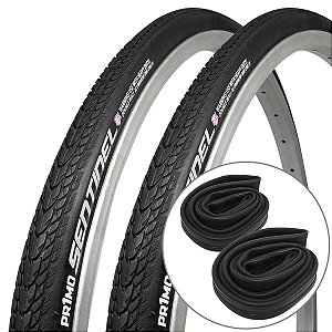 Kit 2 Pneus Cadeira de Rodas PRIMO SENTINEL 25x1 (25-559) e Câmaras PRIMO 25x1 (20-559) Preto