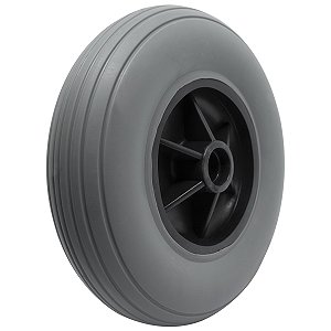 Rodinha Dianteira Cadeira de Rodas Maciça 8" (200x50) Cinza/Preto