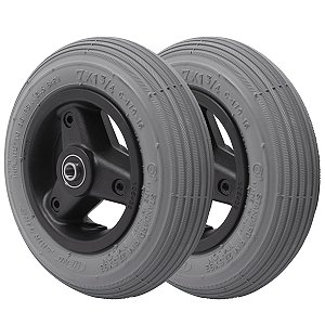 Kit 2 Rodinhas Dianteira Cadeira de Rodas CST 7x1 3/4 Cinza