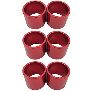 Kit 6 Espaçador Calypso De 30mm Para Garfo Ahead Em Alumínio Vermelho