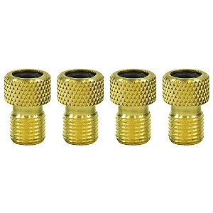Kit 4 Adaptador De Válvula Em Latão Com Retentor