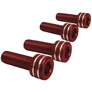 Kit 2 Conjuntos De Parafuso XON Para Suporte De Caramanhola Em Alumínio Vermelho