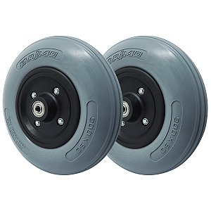 Kit 2 Rodas Dianteiras 200x50 Pr1mo para Cadeira de Rodas Cinza