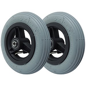 Kit 2 Rodinhas 6x1 1/4 Pr1mo para Cadeira de Rodas Cinza