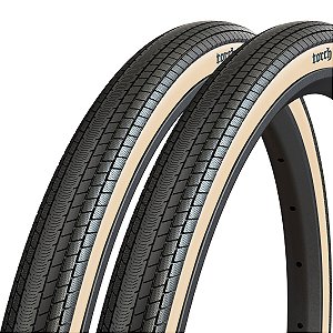 Kit 2 Pneus Maxxis Torch 20X1.75 Dobrável Kevlar Skinwall Bege