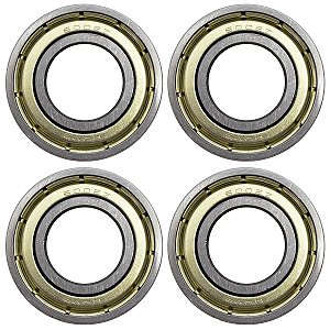 Kit 4 Rolamento 6002-z Rígido de Esfera Prata