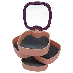 Porta Joias Quadrado com Espelho