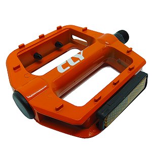 Pedal Plataforma 9/16 Cly Pro Force em Alumínio Laranja