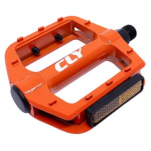 Pedal Plataforma 9/16 Cly Pro Force em Alumínio Laranja
