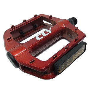 Pedal Plataforma 9/16 Cly Pro Force em Alumínio Vermelho
