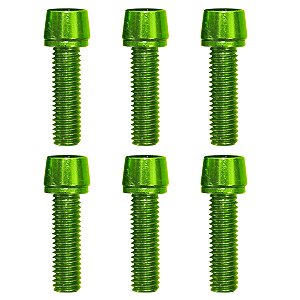 Parafuso Mesa Bike Cly M5 18mm Aço Verde - 6 Unidades