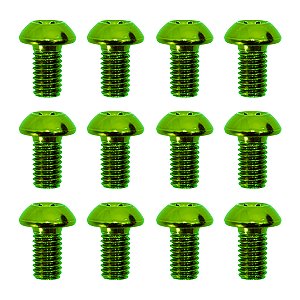 Parafuso Disco de Freio Bike Cly M5 9mm Aço Verde - 12 Unidades