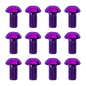 Parafuso Disco de Freio Bike Cly M5 9mm Aço Violeta - 12 Unidades