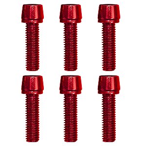Parafuso Mesa Bike Cly M5 18mm Aço Vermelho - 6 Unidades