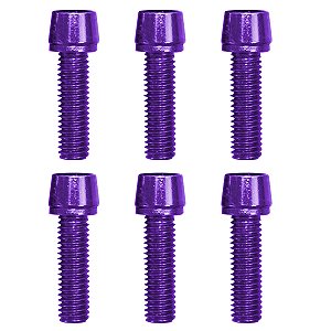 Parafuso Mesa Bike Cly M5 18mm Aço Violeta - 6 Unidades