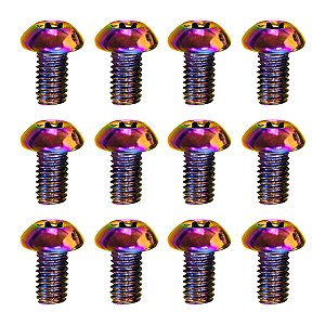 Parafuso Disco de Freio Bike Cly M5 9mm Aço Camaleão - 12 Unidades