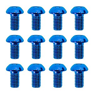 Parafuso Disco de Freio Bike Cly M5 9mm Aço Azul - 12 Unidades