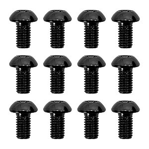 Parafuso Disco de Freio Bike Cly M5 9mm Aço Preto - 12 Unidades