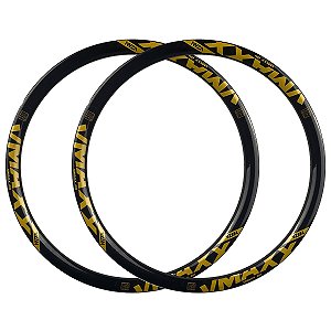 Kit 2 Aros Vzan Vmaxx Dh Disc 26x36f Alumínio Preto/dourado