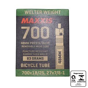 Câmara Maxxis WELTER WEIGHT 700x18/25C / 27x7/8-1 Válvula Presta 48mm Preto
