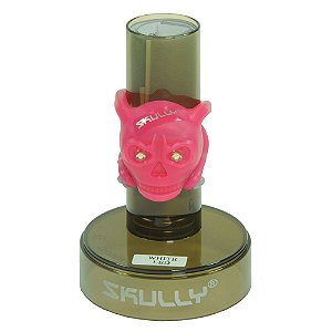 Pisca Skully Dianteiro tipo Caveira com Led Branco Cor Rosa