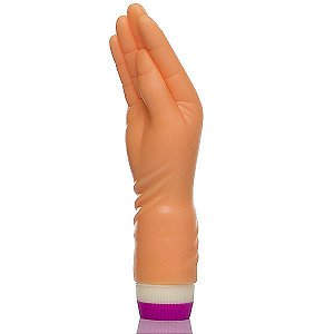 Hand Finger pequeno com vibrador 21x5 cm na cor pele
