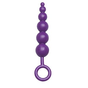 Plug Anal e Vaginal em Silicone Antialérgico 6 Ball - Violeta - 11,5 x 2,5 cm Hot Flowers