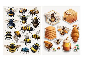 Adesivos Abelhas e Borboletas