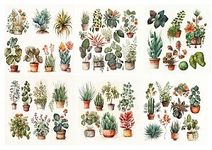 Adesivos Plantinhas e Rosas