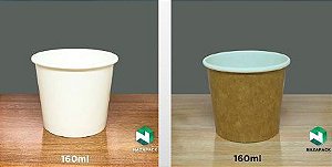 Bowl/Pote Polipapel - Kraft ou Branco - (Caixas)