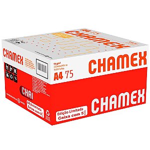 Papel Sulfite 75g 210x297 A4 Chamex Branco - Caixa com 5 resmas - 2.500 Folhas