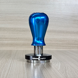 Tamper Bravo com Punho de Alumínio Azul e Base Preto - Outlet