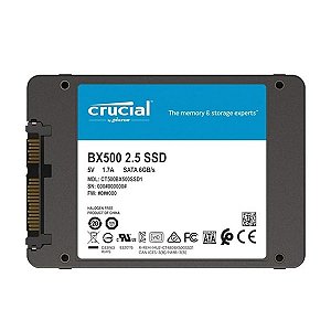 HD SSD 500GB Sata 2.5" Crucial BX500 - CT500BX500SSD1