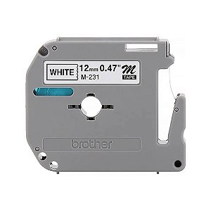 Fita para Rotulador Brother M231 12mm Preto/Branco original (PT70, PT70BM e PT80)