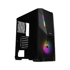 Gabinete Gamer Fortrek Mid Tower Black Hawk RGB Preto