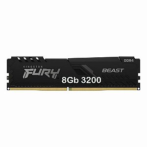 Memoria para Desktop DDR4 8GB 3200Mhz Kingston HyperX Fury Black KF432C16BB/8